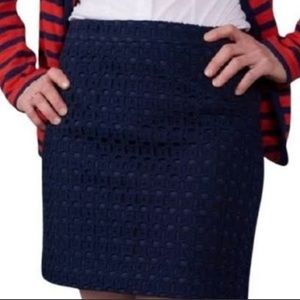 J. Crew(factory)Navy Eyelet Mini Skirt size 6